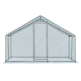10 x 10 ft Large Metal Chicken Coop, Walk-in Poultry Cage Chicken Hen Run House with Waterproof Cover